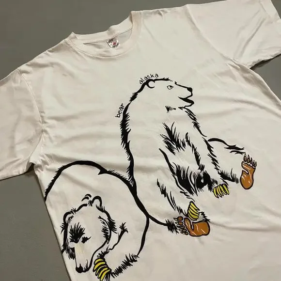 Vintage 90s Becik Designs Polar Bear T-Shirt Single-Stitch Graphic Tee XL - Picture 3 of 6